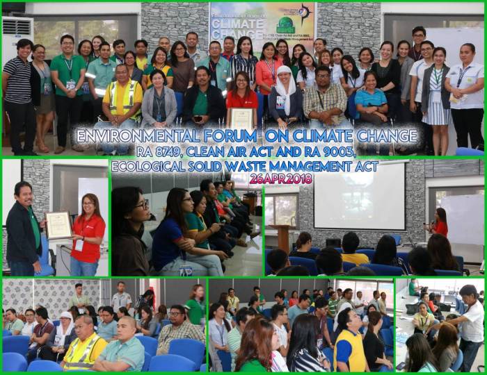 Environmental Forum on Climate Change April 26, 2018